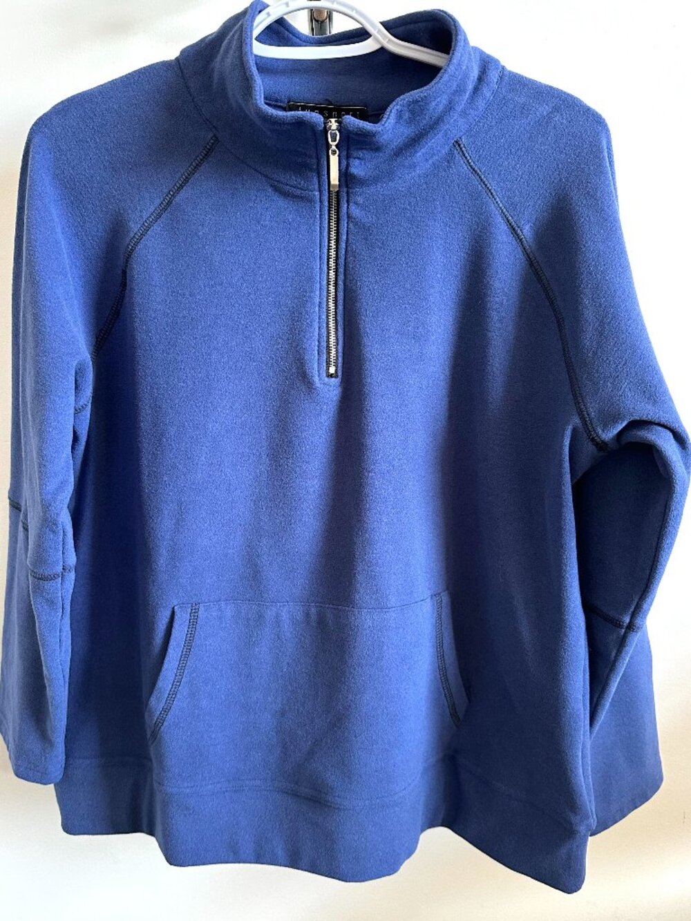 NWOT FUNSPORT Blue Quarter Zip Fleece Pullover Mock Neck Sweatshirt Women's Med